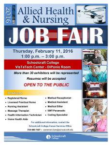 Allied Health  Nursing Job Fair Flyer